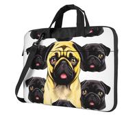 Black Yellow Pug Laptop Bag for Women Men 13 inch, 360 Protective Computer Shoulder Bag Briefcase Messenger Bags