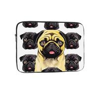 Black Yellow Pug Laptop Case 12 inch Shockproof Protective Notebook Case Water Resistant Laptop Bags Carrying Computer Bag Portable Business Briefcase for Men Women