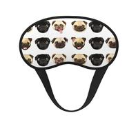 Black Yellow Pug Print Adjustable Eye Cover for Sleeping, Comfortable, Pressure-Free and Breathable Sleeping Masks