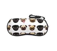 Black Yellow Pug Ultra Light glasses case, Porteble Travel Slip in Eyeglasses Bag Sunglasses Pouch Holder with Belt Clip