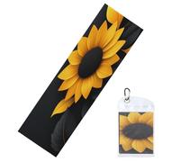 Black Yellow Sunflower Minimalist Art Cooling Towels For Neck And Face 40" X 12" Cool Sweat Rags Soft Breathable Chill Ice Towel For Sport Yoga Golf Gym