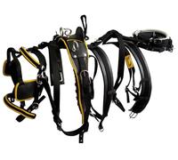 Black Yellow Synthetic Horse Harness Set - Adjustable Heavy Duty Driving Cart with Metal Hardware, Padded Breast Collar & Crupper - Comfortable & Durable for Cart, Carriage & Training 016 (Pony)