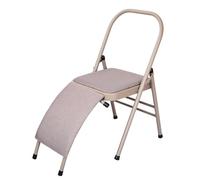 Black Yoga Auxiliary Chair,Backless Yoga Chair,Portable Folding Yoga Chair with Non-Slip Feet Covers,PU Leather,Double Beam Design,Iyengar Yoga Chair，Lumbar support optional