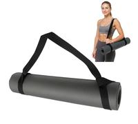 Black Yoga Mat Straps, 3.8 cm x 150 cm Slim Yoga Mat Straps for Carrying, Adjustable Loops for all Mat Sizes Multipurpose Lightweight (Mat Not Included)