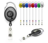 Black YoYo Retractable Reel Holder - by Lanyards Tomorrow Extending extendable Ski ID Identification Pass Badge Card Holders Security Access Control Carabiner with Metal Back Belt Clip Yo Yo | 1pc