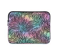 Black Zebra Pastel Gradient Laptop Bag Case, Quilted Laptop Protective Case 15.6 Inch for Women