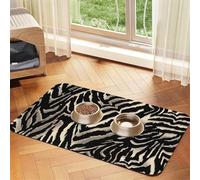 Black Zebra Skin Patterns,Waterproof Pet Feeding Mat,PU Leather Placemats for Cat Dog Water Bowl,Food Mats,40x60cm