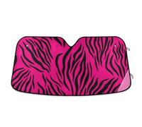 Black Zebra Stripes Hot Pink Car Windshield Sunshade Foldable Reflective Sun Visor Keeps Your Vehicle Cool 57×31.5 inch