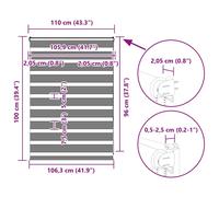 Black Zebra Window Roller Blinds Day And Night Vision Dual Layer Multiple Sizes