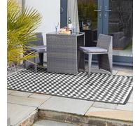 Black Zig Zag 150 x 210 cm Easy Clean Decorative Garden Mat Marco Paul Black 150cm x 210cm