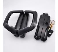 Black Zinc Alloy Patio Sliding Door Handle Lock Set with Keys, for Easy Installation Replacement Hardware for Secure Locking and Smooth Operation, Modern Sleek Fini(Unilateral)