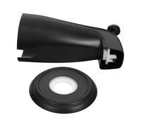 Black Zinc Alloy Tub Spout with Pull-up Diverter and Escutcheon | 1/2 Inch Ips Thread, Wall-mounted Fit for Existing Plumbing, Cover Plate Conceals Opening Neatly