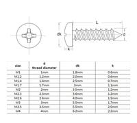 Black Zinc Carbon Steel Mini Pan Head Self Tapping Screws M1-M4(7MM_M1-500PCS)