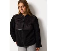 Black Zip Through Faux Shearling Jacket L