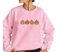 Black Zip Up Hoodie Halloween Evil Pumpkin Head Print Pullover Sweatshirt Long Sleeve Sweatshirt Teen Girls Autumn Halloween Costumes Plain Hoodie (Pink, S)