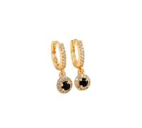 Black Zircon Diamond Earrings, Contrast Pendant Earrings, Fashionable and Versatile Accessories, Suitable for Women's Commuting and Gathering in the Workplace