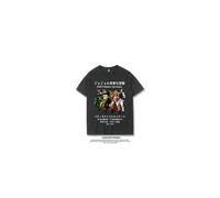 (black1, XL) JOJO's Fantastic Adventure Short Sleeve Stardust Fighter Naruto Seutaro Anime Peripherals Clothes Second Dimensional T-Shirt Men