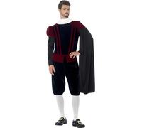 Blackadder Costume Adult Mens Tudor Earl Prince Medieval Lord Fancy Dress M-XL