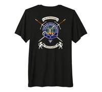 Blackadder Scottish Clan Badge Tartan & Swords (Back) Premium T-Shirt