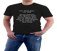 Blackadder The Black Seal Three Fingered Pete Tribute Tee Sillytees Pullover Men's Crewneck T-Shirt Short Sleeve Top Unisex Pure Cotton Tee Black XXL