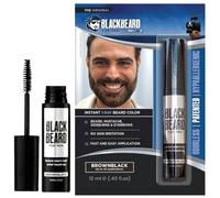 Blackbeard for Men Temporary Beard & Facial Hair Colour Brush-On Grey Coverage for Beard, Moustache, Sideburns & Brows Hypoallergenic, Water-Resistant, Easy-Apply Brown Black 12 ml
