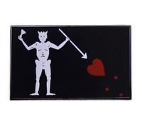 Blackbeard Pirate Flag Skeleton Spear Heart 1.2" Enamel Pin Badge