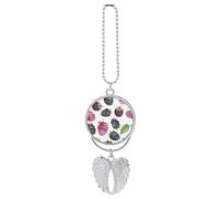 Blackberry Fruit Pattern Car Hanging Ornament Rear View Mirror Pendant Cute Car Mirror Aesthetic Decor Funny Auto Pendant Auto Charms Gifts for Men Women Silver-style