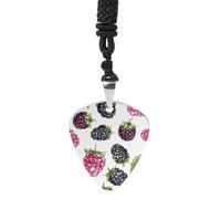 Blackberry Fruit Pattern Guitar Pick Holder Necklace for Women, Personalized Bass Pick Pendant for Men, Rock Music Picks Necklace with Chain for Party, Music Inspired Gift