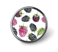 Blackberry Fruit Pattern Lapel Pin Brooches Round Fashion Brooch Pin Cute Button Badges Alloy Button Pins Enamel Pins Metal Pinback for Hat Shirt Clothing Bags
