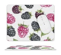 BlackBerry Fruit Pattern Mouse Pad for Office, Leather Mouse Mat with Non-Slip Base, Waterproof Desk Pad Protector for Home, Personalized Mouses Mat for Travel, Outdoor, 10" X 8"