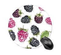 BlackBerry Fruit Pattern Mouse Pad for Office, Mouse Mat with Non-Slip Base, Waterproof Desk Pad Protector for Home, Personalized Mouses Mat for Travel, Outdoor, 7.8" X 7.8"