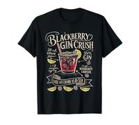 BlackBerry Gin Crush Cocktail Recipe Bartender Art T-Shirt