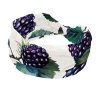 Blackberry Pattern Sports Headbands for Women, Elastic Sports Hair Bands Nurse Wide Turban for Workouts Yoga Gym Tennis