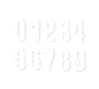 Blackbird 3pcs 16x7.5 PVC 0-9 Pack Sticker Sheet White