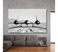 Blackbird Aviation Airplane Black White Cool Posters Canvas Printing Wall Art Picture for Living Room Home Decor 30x45cm frame