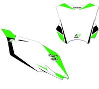Blackbird Graphic Plate Stickers Kawasaki KX250F, black