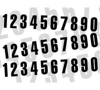 Blackbird Race Number 9 7x5,5cm Black Set of 3, black