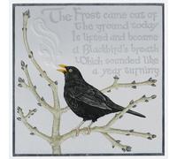 Blackbird themed greeting card, blank on the inside by Colin Blanchard. Brown fleck envelope included