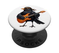 Blackbird with Guitar Birdlover Birdwatcher Biologist Bird PopSockets Adhesive PopGrip