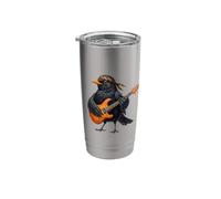 Blackbird with Guitar Birdlover Birdwatcher Biologist Bird Stainless Steel Insulated Tumbler