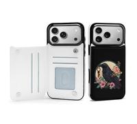 Blackbird With Key Crow Phone Case Compatible for iPhone 17 Pro Max Wallet Cases Card Holder Cell Phone Cover Protection