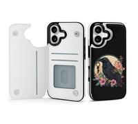 Blackbird With Key Crow Phone Case Compatible for iPhone 17 Wallet Cases Card Holder Cell Phone Cover Protection