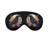 Blackbird with Key Crow Sleep Mask Soft Eye Mask Eye Cover Eyeshade Blindfold with Adjustable Strap