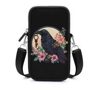 Blackbird With Key Crow Small Crossbody Bag Adjustable Mobile Phone Bags Wallet Pouch Shoulder for Women Men