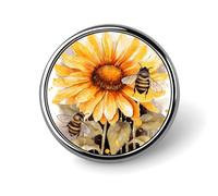Blackboard Bees Sunflowers Brooch Pins Premium Alloy Non-Tarnish Clothing Badge Exquisite Burr-Free Dress Ornament, Fashion Elegant Daily Wear Safety Push Pin for Decor & Ideal Gifts
