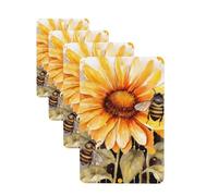 Blackboard Bees Sunflowers Car Air Freshener Cards Set of 4 Pieces Long Lasting Hanging Scented Cards Auto Aromatherapy Tablets Personalized Car Fresheners Gifts for Men Women - Lavender Scent
