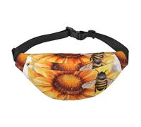 Blackboard Bees Sunflowers Fanny Pack for Men Women Belt Bag Fashion Waist Bag Everywhere Crossbody Bag Wallet Hip Bum Bag with Adjustable Strap Waterproof Chest Bag for Travel Hiking Sports, Black,