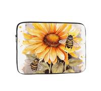 Blackboard Bees Sunflowers Laptop Case 17 inch Shockproof Protective Notebook Case Water Resistant Computer Bag Portable Laptop Sleeve Briefcase for Men Women