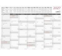 Blackboard Calendar A4 on Both Sides 2027: Yearly Overview 29.7 x 21 cm with 14 Months, Printed on Both Sides, Holidays, Holiday Dates & Moon Phases, Ideal for Office, Home Office & School