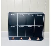 Blackboard Weekly Planner | Wall Hanging Meal Home Organiser | Chalkboard with Clips